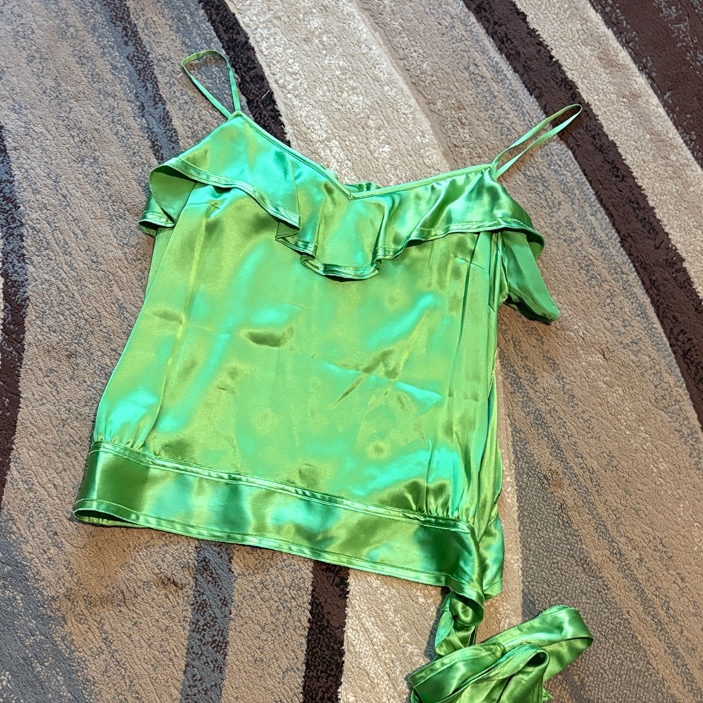 Banana Republic Vibrant Green Satin Camisole